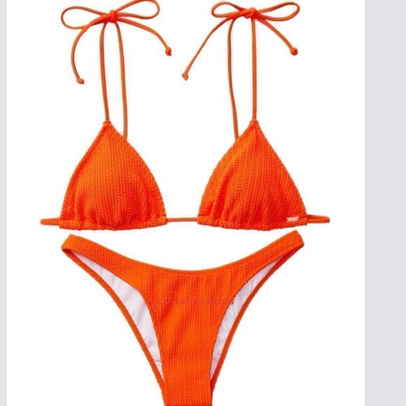 Victoria’s Secret Pink Swim Crinkle Triangle Bikini Top & Itsy bottom Set - Picture 11 of 11